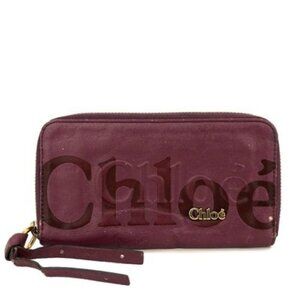 Chloe Eclipse Leather Zip Around Long Wallet Purple/2BG0241